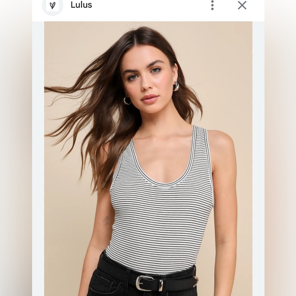 Lulus striped Black and White bodysuit